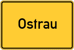 Place name sign Ostrau, Sachsen