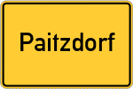 Place name sign Paitzdorf