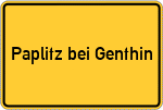 Place name sign Paplitz bei Genthin