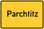 Place name sign Parchtitz