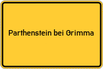 Place name sign Parthenstein bei Grimma