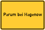 Place name sign Parum bei Hagenow