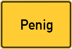 Place name sign Penig