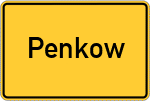 Place name sign Penkow