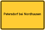 Place name sign Petersdorf bei Nordhausen