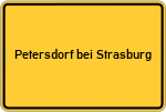 Place name sign Petersdorf bei Strasburg