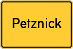 Place name sign Petznick