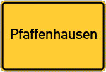 Place name sign Pfaffenhausen, Schwaben