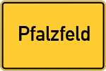 Place name sign Pfalzfeld, Hunsrück