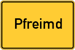 Place name sign Pfreimd