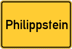 Place name sign Philippstein, Oberlahnkreis