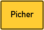 Place name sign Picher