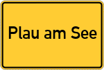 Place name sign Plau am See