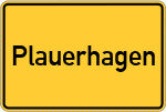 Place name sign Plauerhagen