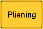 Place name sign Pliening