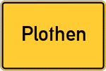 Place name sign Plothen