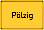 Place name sign Pölzig