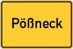 Place name sign Pößneck