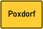 Place name sign Poxdorf, Oberfranken