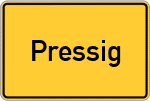 Place name sign Pressig