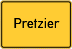 Place name sign Pretzier