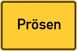 Place name sign Prösen