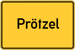 Place name sign Prötzel