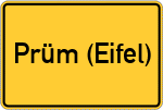Place name sign Prüm (Eifel)