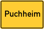 Place name sign Puchheim, Oberbayern