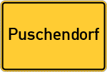 Place name sign Puschendorf