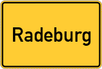 Place name sign Radeburg