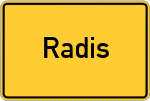 Place name sign Radis