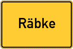 Place name sign Räbke