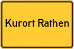 Place name sign Kurort Rathen, Sachsen