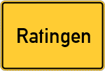 Place name sign Ratingen