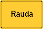 Place name sign Rauda