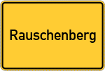 Place name sign Rauschenberg, Hessen