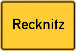 Place name sign Recknitz