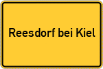 Place name sign Reesdorf bei Kiel