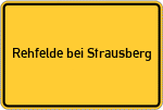 Place name sign Rehfelde bei Strausberg