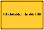 Place name sign Reichenbach an der Fils