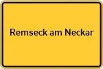 Place name sign Remseck am Neckar