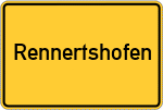 Place name sign Rennertshofen, Oberbayern