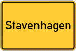 Place name sign Stavenhagen, Reuterstadt