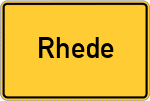 Place name sign Rhede, Westfalen