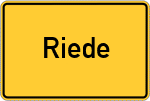 Place name sign Riede, Kreis Verden