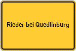 Place name sign Rieder bei Quedlinburg