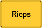 Place name sign Rieps