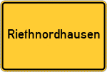 Place name sign Riethnordhausen, Thüringen