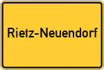 Place name sign Rietz-Neuendorf